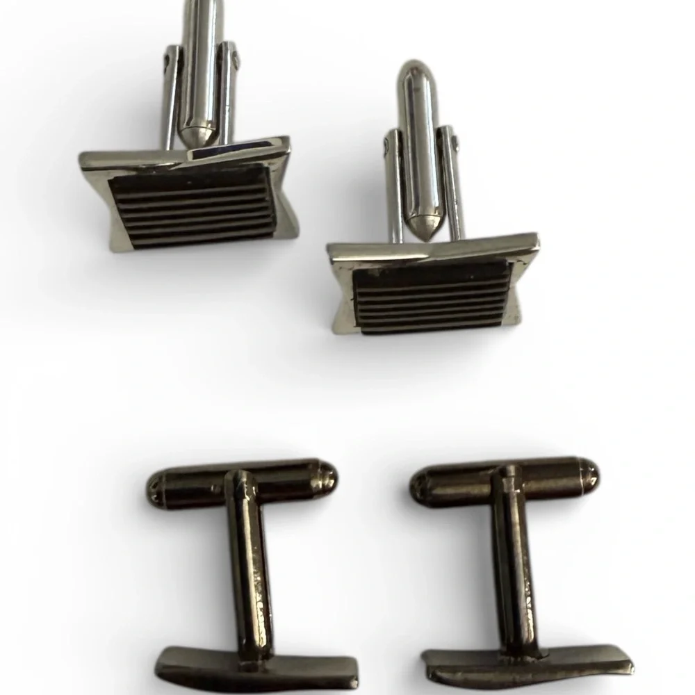 Vintage Silver and Black, and Gun Metal Cufflinks